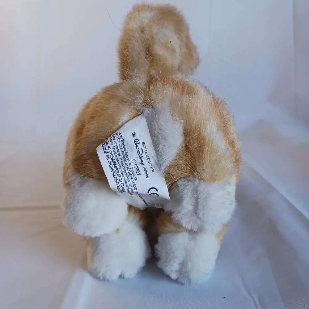 Walt Disney Company Orange White Striped Sitting Plush Cat Kitten Kitty Toy
